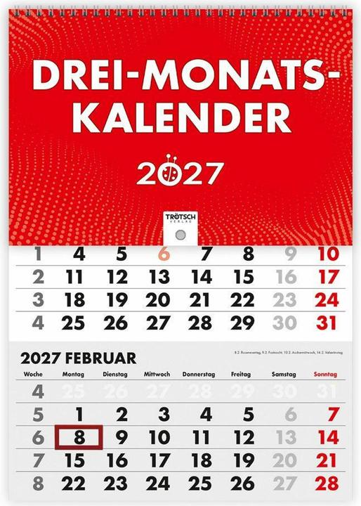Produktbild Drei-Monatskalender2027