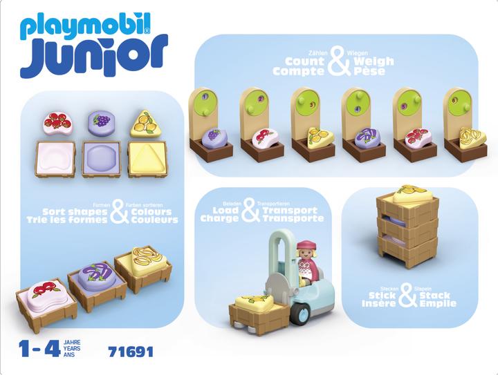 Produktbild Playmobil 71691 Playm. 1.2.3: Bio-Marktstand & Gabelstap (71691)
