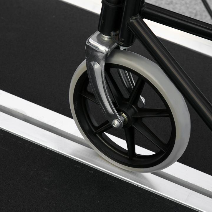 Immagine prodotto Homcom Rollstuhlrampe Aluminum, Kunststoff Silber+Schwarz