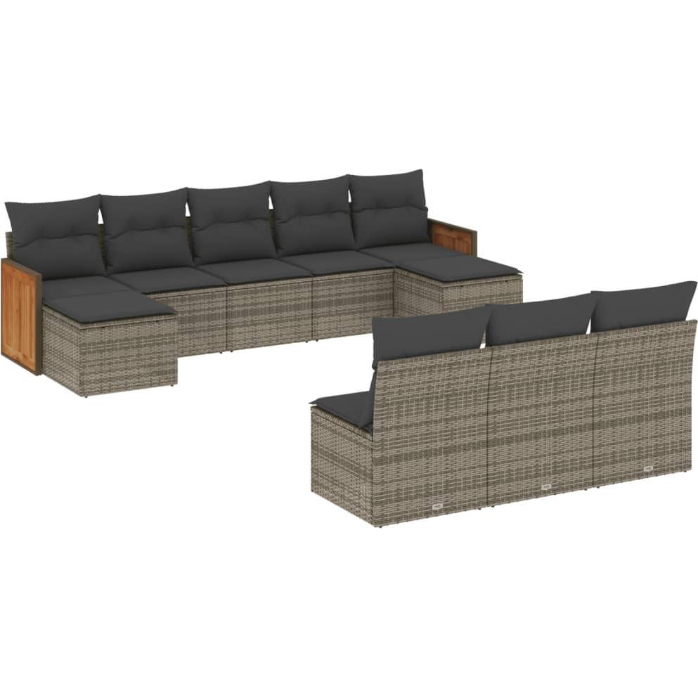 VidaXL, Gartenlounge, 10-tlg. Garten-Lounge-Set mit Kissen