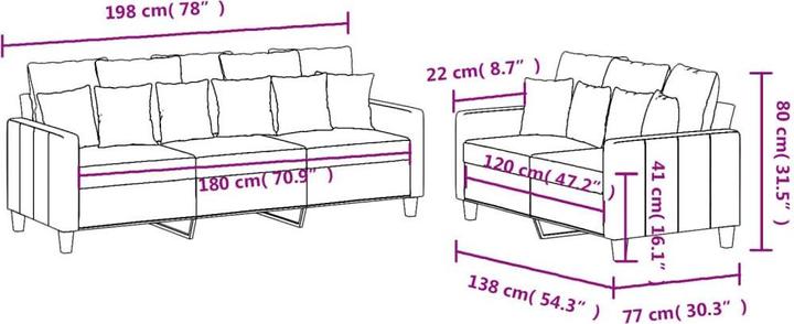 Immagine prodotto VidaXL Set divano 2 pezzi con cuscini Tessuto giallo chiaro, colore (Set di tappezzerie)