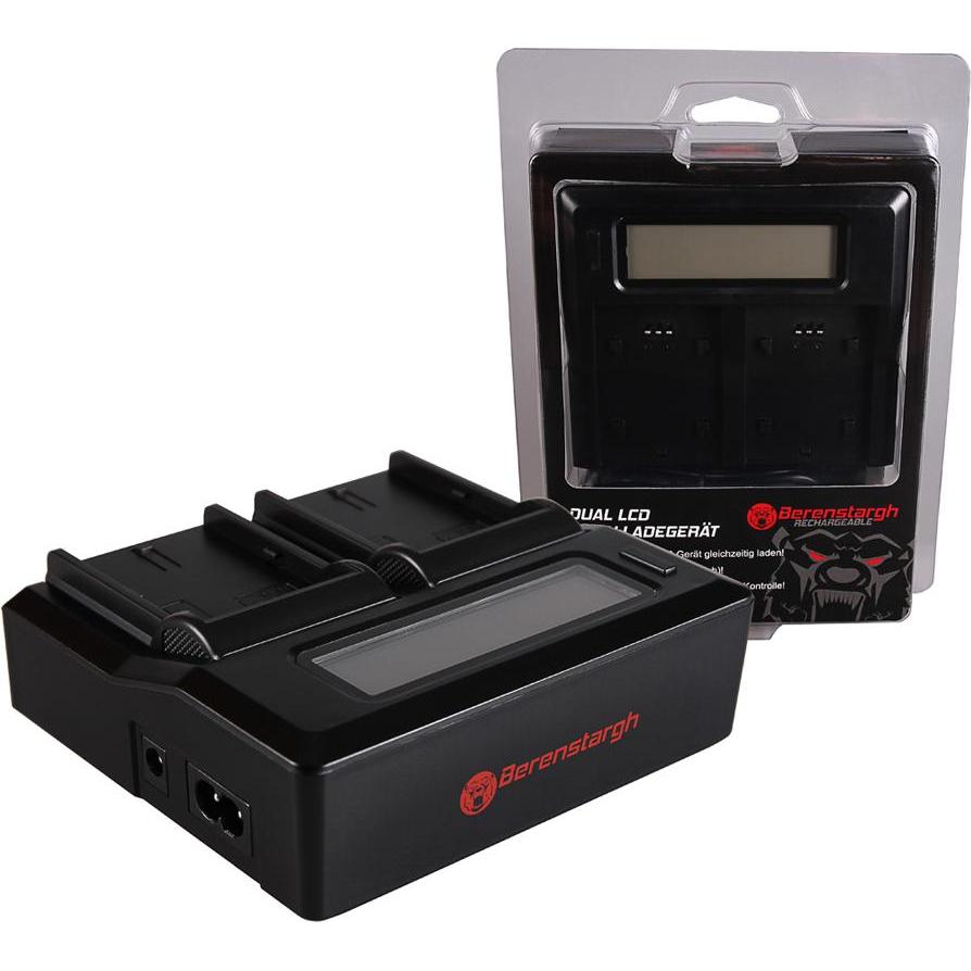 Berenstargh Dual LCD USB Ladegerät f. Canon LP-E6 EOS 5D 60D 60Da 6D 7D EOS70D EOS-70D LP-E6 Mark II (Caricabatterie senza batteria), Caricabatterie