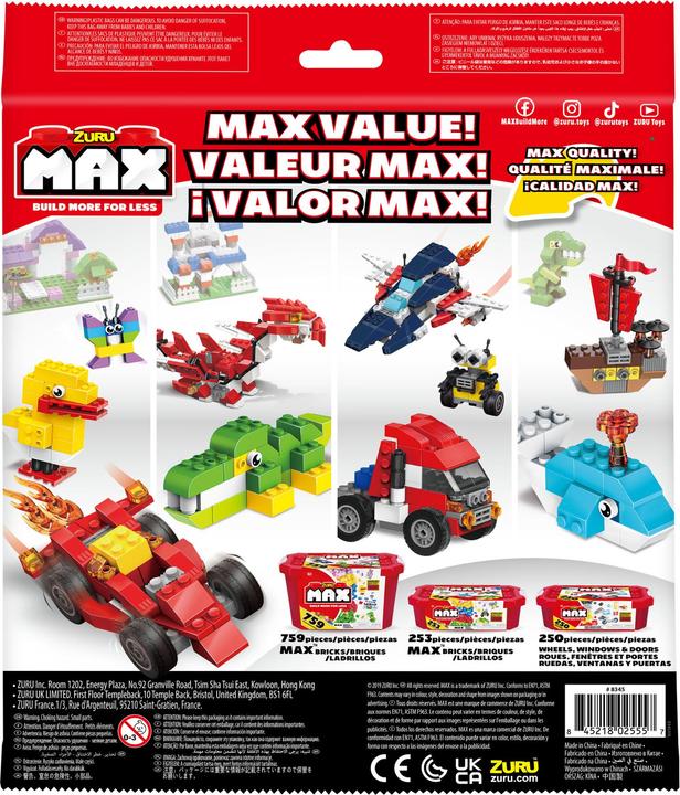 Actual product image Zuru MAX Build More display of 24 play bases 25.5 x 25.5 cm - 2 colours