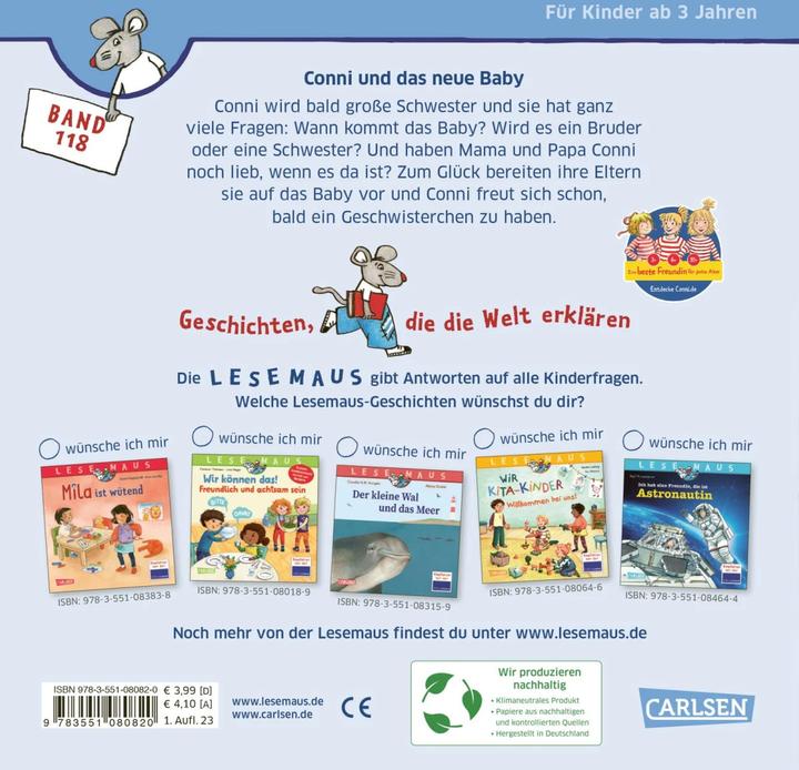 Produktbild LESEMAUS 118: Conni und das neue Baby
