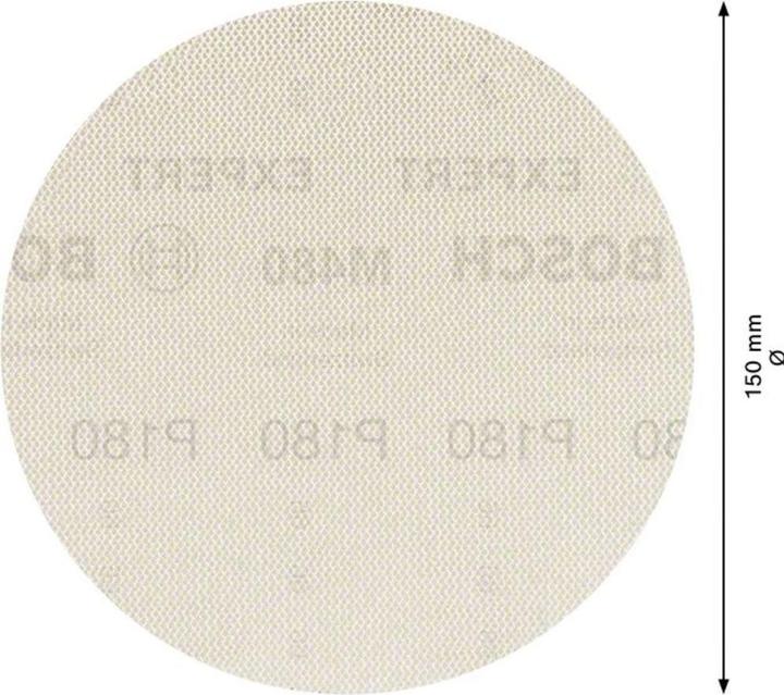 Actual product image Bosch Professional Zubehör EXPERT M480 Sanding net for random orbital sander, 150 mm, G 180, 50 pieces (180)