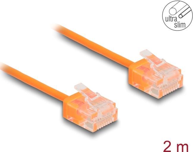 Produktbild Delock RJ45 Netzwerkkabel Cat.6 UTP Ultra Slim 2 m orange mi (U/UTP, CAT6, 2 m)