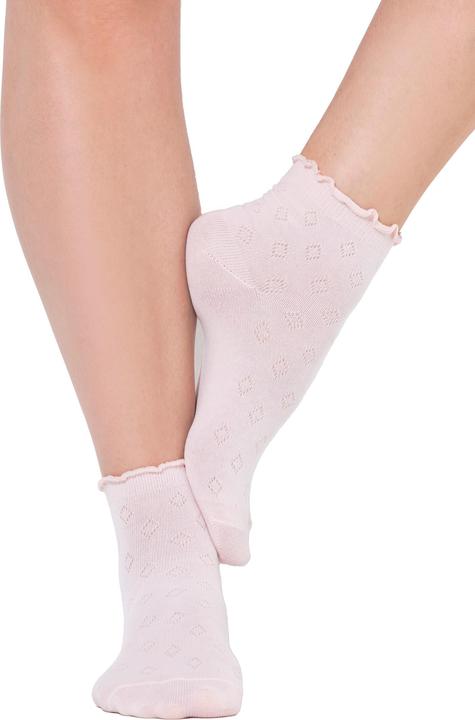 Produktbild Ulla Popken Strümpfe, 3er-Pack, Ajourmuster, Rüschenkanten