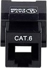Produktbild Exertis Connect Anschlussbuchse RJ45, Cat. 6, UTP, Keystone, schwarz Zum Einbau in Modulträger, Datendosen oder Aufp (Keystone Modul)
