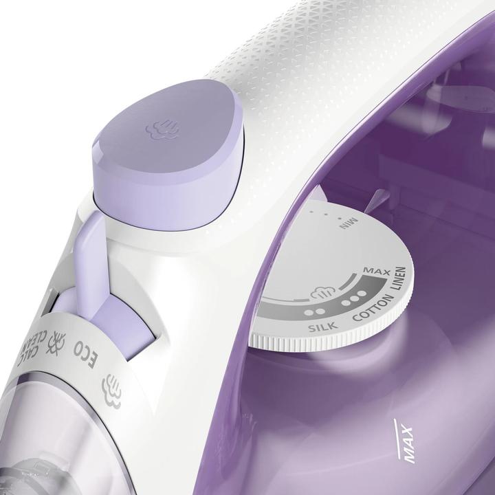 Productafbeelding Philips DST1020/30 Stoomstrijkijzer met antiaanbakzool Violet, Wit (1800 W, 90 g/min)