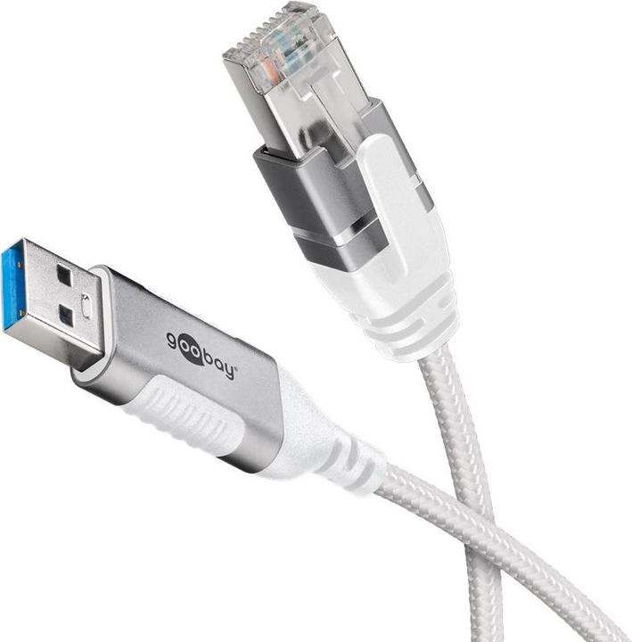 Produktbild Goobay Ethernet-Kabel USB-A 3.0 auf RJ45, Slim, 10 m (USB 3.0)