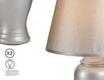 Image du produit Giftdecor lampe concave en céramique argentée