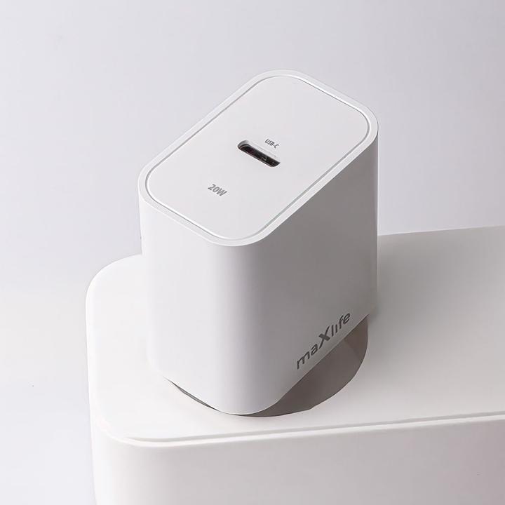 Produktbild Maxlife MXTC-06 PD QC Ladegerät 1x USB-C 20W weiss + USB-C - USB-C Kabel 20W (20 W, 1 Port)