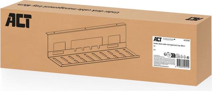 Actual product image ACT Under-desk cable management tray 40cm