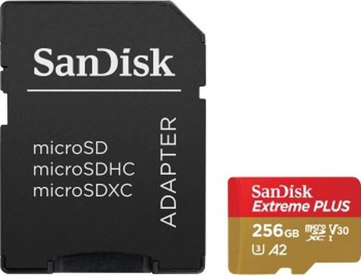 SANDISK Extreme Plus (256 GB, microSDXC, U3, UHS-I)