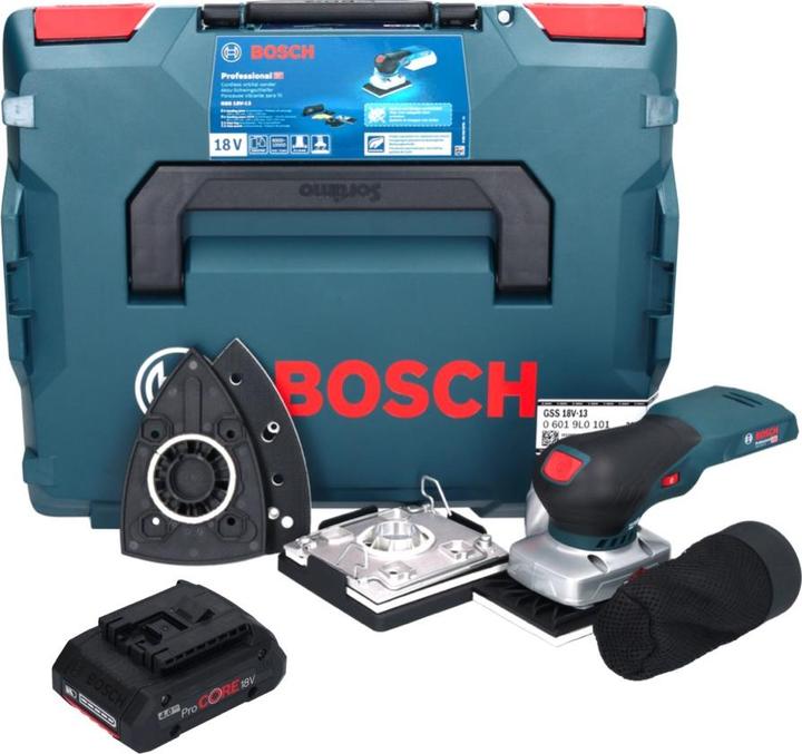 Produktbild Bosch Professional Bosch GSS 18V-13 Akku Schwingschleifer 18 V + 1x ProCORE Akku 4,0 Ah + L-BOXX - ohne LadegerÃ¤t (Schwingschleifer)