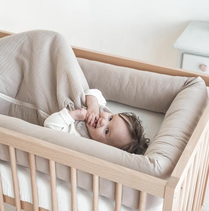 Productafbeelding Julius Zöllner Baby Slaapzak Mousseline Zand Gr. 62/68 voor het hele jaar (68 cm, Het hele jaar)