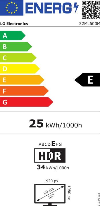 Energie-Label LG 32ML600M-B (1920 x 1080 Pixel, 31.50")