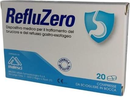 Image du produit Malesci Refluzero Treatment for Heartburn and Reflux 20 Tablets