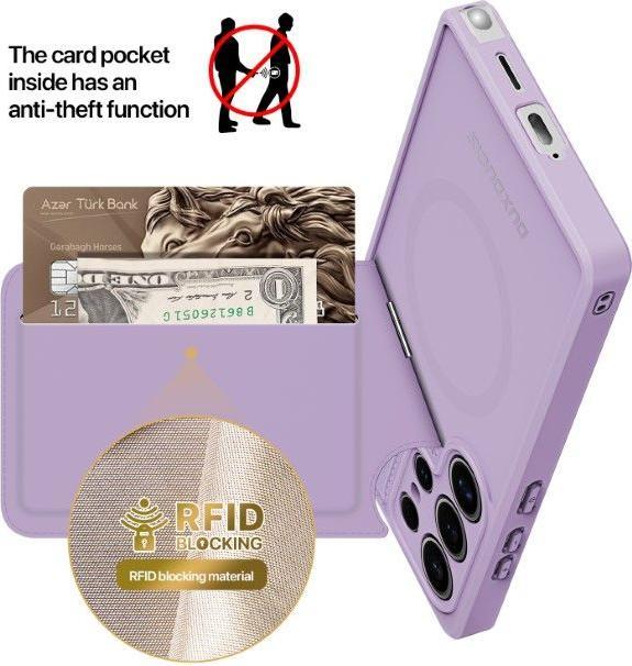 Produktbild Dux Ducis Samsung Galaxy S25 Ultra Magnetic Wallet Case mit Ständer - Lila (Samsung Galaxy S25 Ultra)