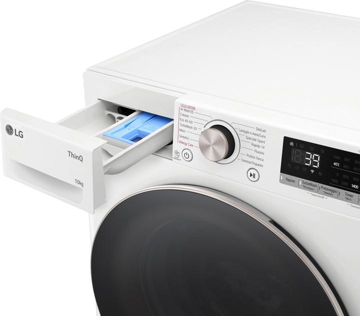 Produktbild LG F4R7010TSWG Waschmaschine 10kg AI DD, Klasse A-10%, 1400 U/min, TurboWash, Dampf (10 kg, Links)