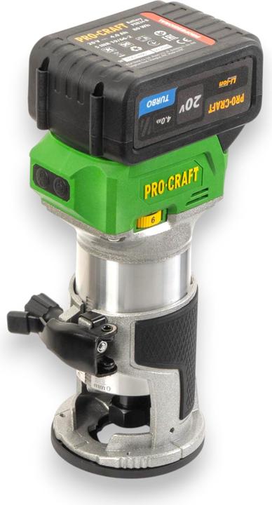Productafbeelding Procraft POB24-1B-F Akku Multifunktionsfräse 20 V 6 / 8 mm Brushless + 1x Akku 4,0 Ah + Ladegerät +