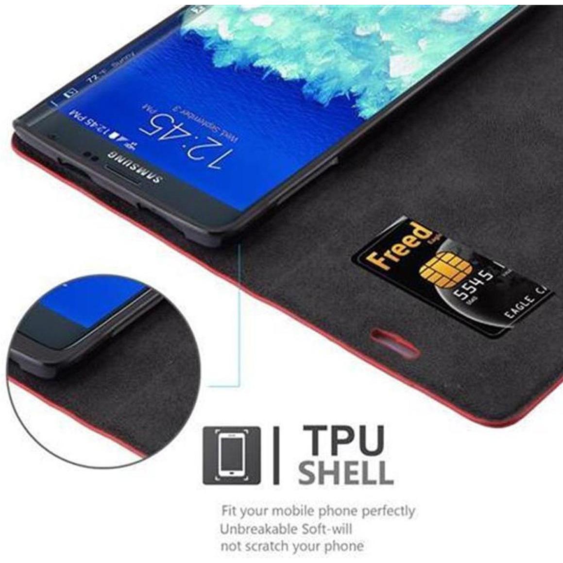 Thumbnail - Cadorabo Book Invisible Magnet Cover (Samsung Galaxy Note Edge), Smartphone Hülle, Rot