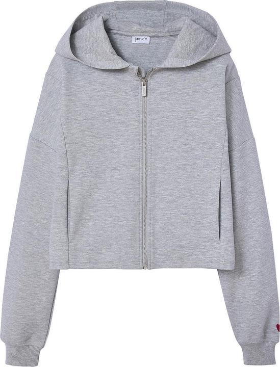 Actual product image Jonen Kurze Mädchen Sweatjacke mit Kapuze (140)