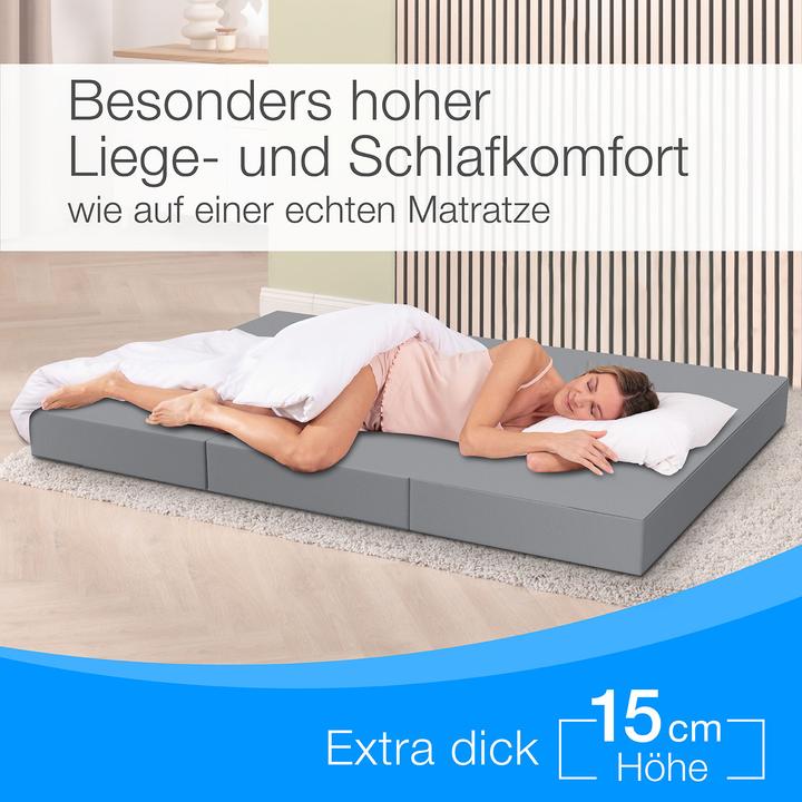 Immagine prodotto Bestschlaf Klappmatratze, 3-teilige Faltmatratze, Reisebett, Gästematratze (160 x 195 cm, Nucleo di schiuma)