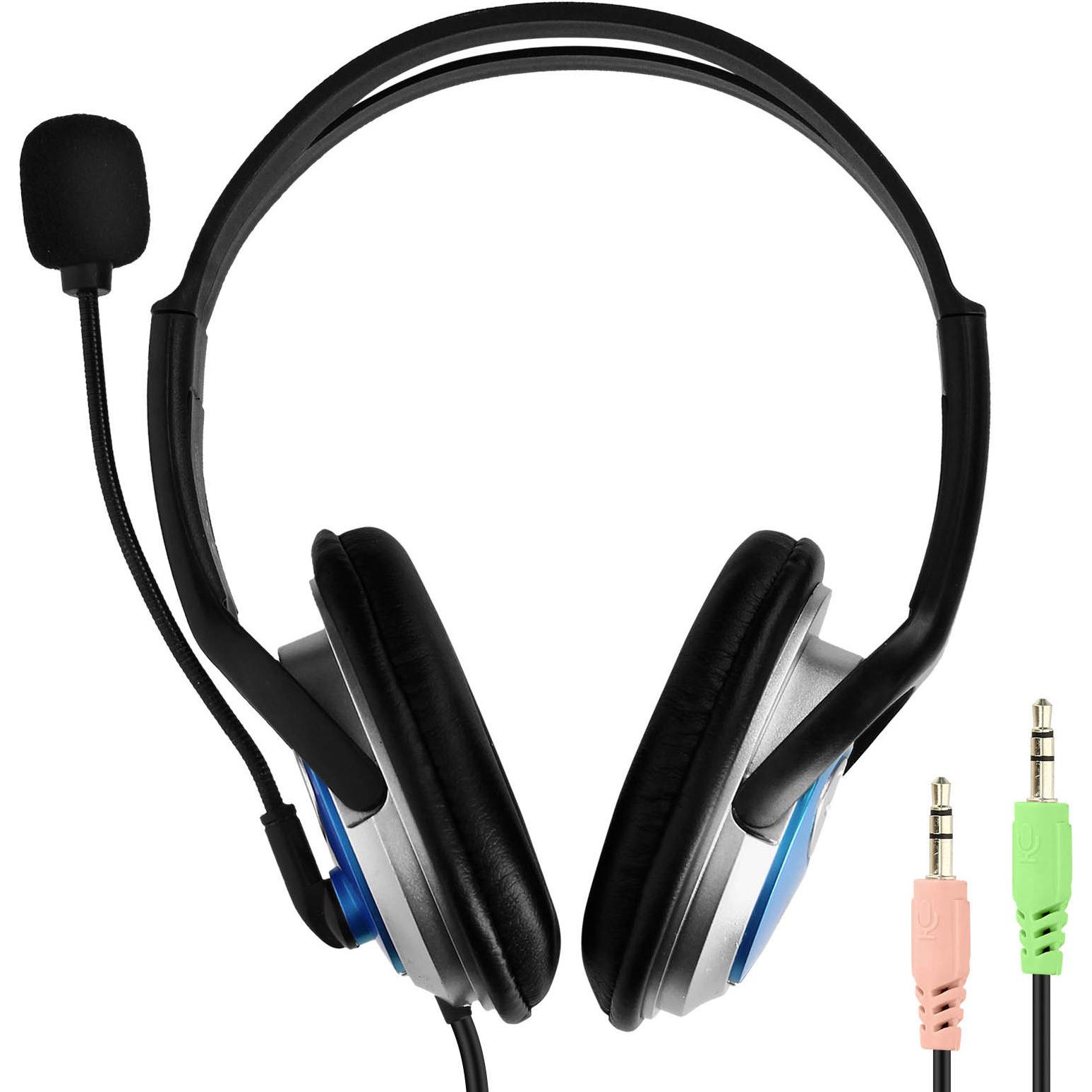 Thumbnail - LinQ S195 Dual 3,5mm PC-Headset mit Mikrofon (Kabelgebunden), Office Headset, Schwarz
