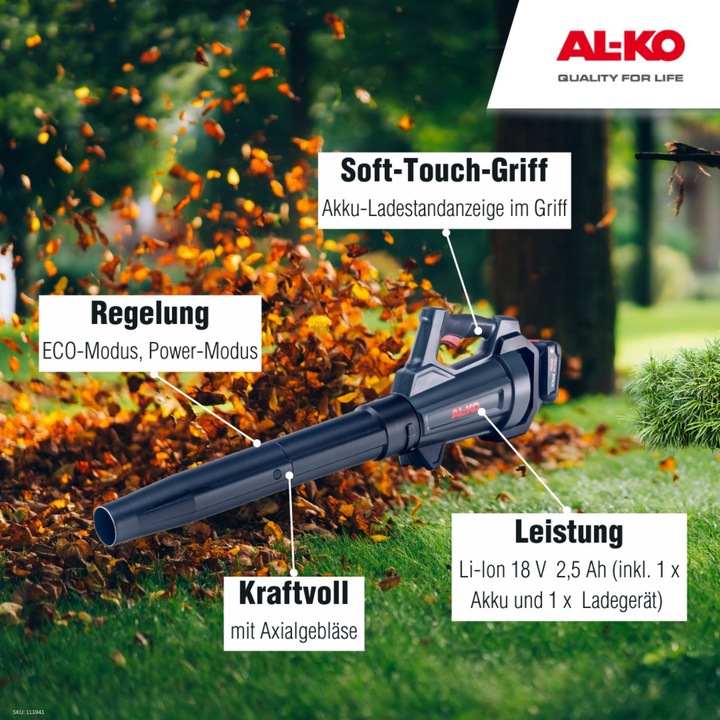Actual product image AL-KO Lb 1860 Set (Rechargeable battery operated, Leaf blower)