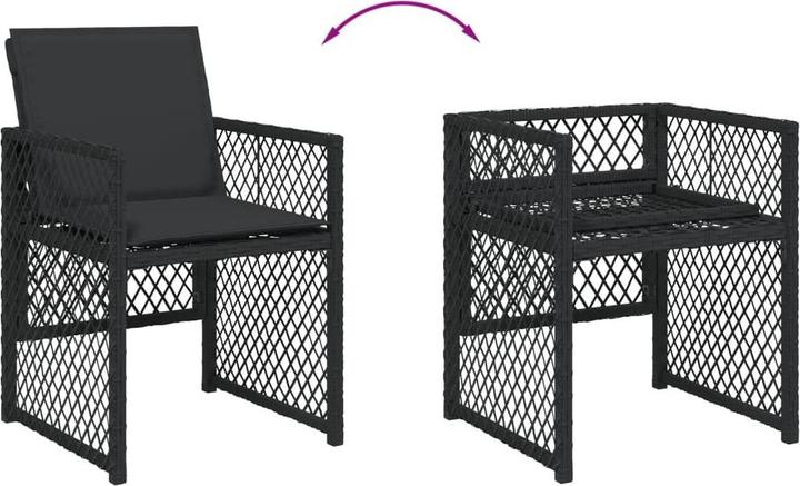 Actual product image vidaXL Garden furniture dining set garden set seating group 17pcs black poly rattan (330 cm)