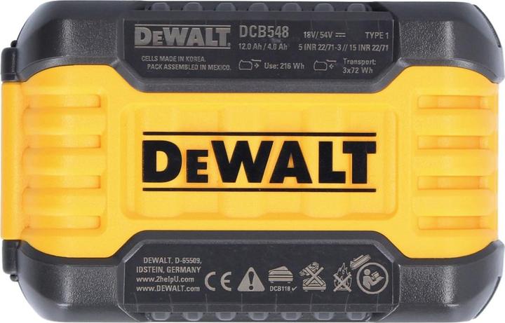 Productafbeelding DeWalt Oplaadbare batterijen 7.2 V - 54 V | 54/18V AKKU 12AH-LI-ION DCB548 (54 V)