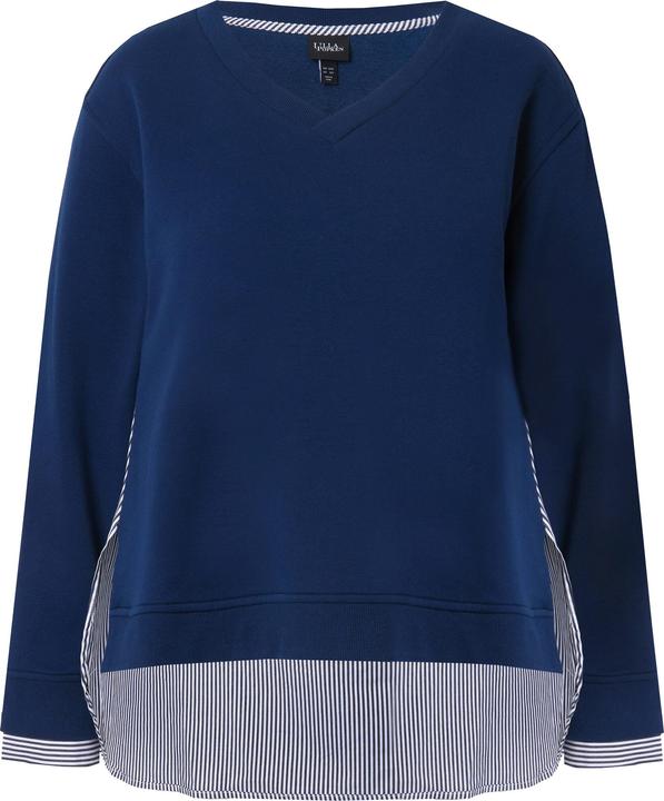 Produktbild Ulla Popken 2-in-1-Sweatshirt, V-Ausschnitt, Langarm (58)