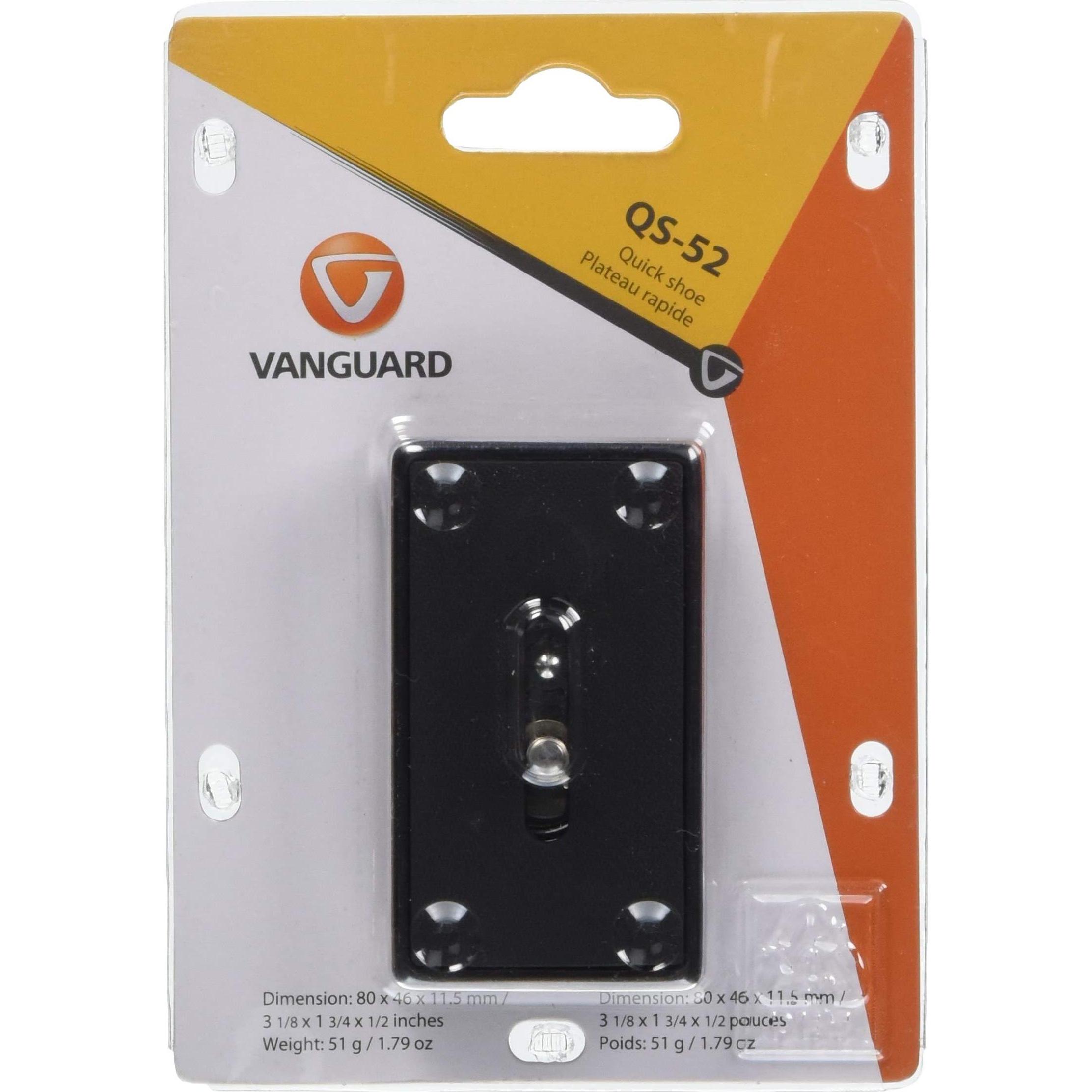 Vanguard QS-52 (Piastra a sgancio rapido per treppiede), Accessori per treppiedi, Nero