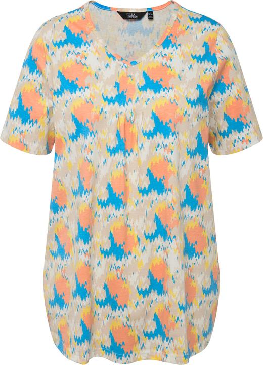 Produktbild Ulla Popken T-Shirt, Zierfalten, A-Linie, V-Ausschnitt, Halbarm (50, 52)