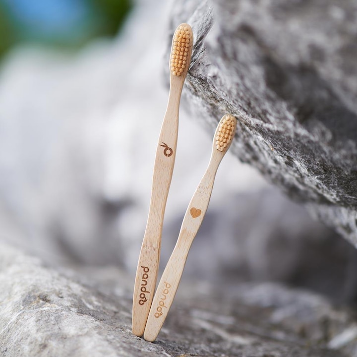 Image du produit Pandoo Brosses à dents en bambou (Moyen, 4 x)