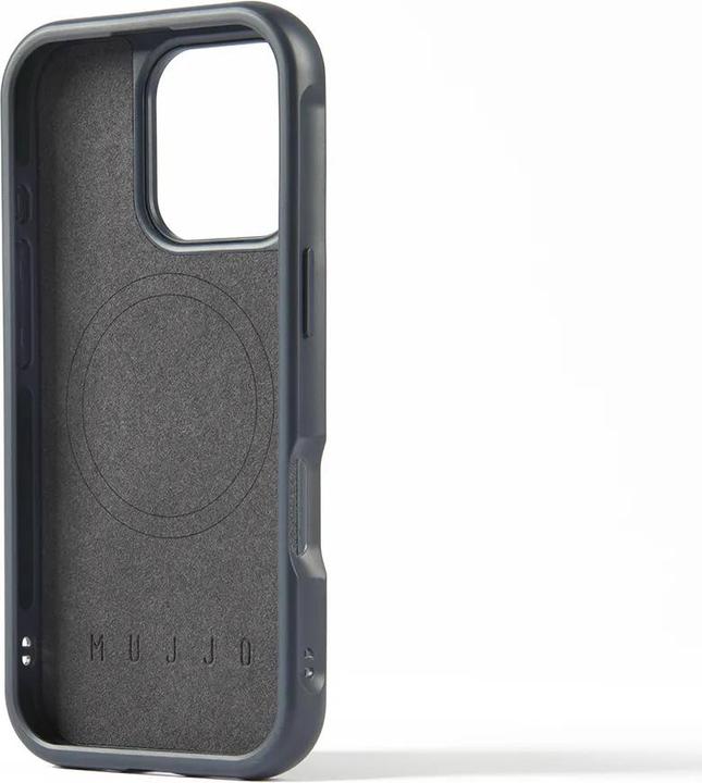 Productafbeelding Mujjo Leather Shield Case iPhone 16 Pro blauw (MUJJO-CL-053-SB) (Apple iPhone 16 Pro)