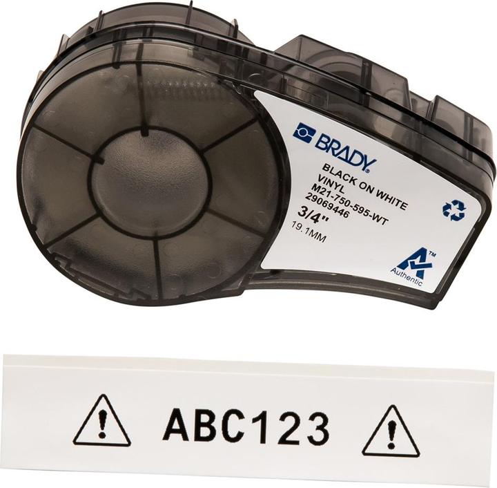 Produktbild Brady B-595 Vinyl Schwarz auf Weiss (19.05 mm)