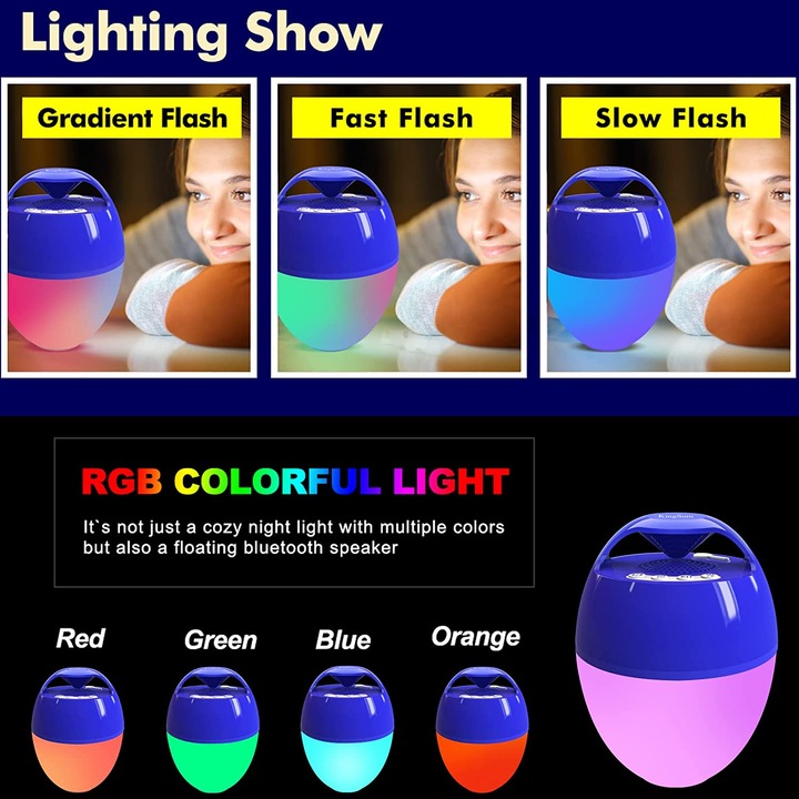 Actual product image KingSom Floating Bluetooth Speaker, Blue