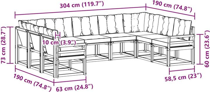 Produktbild vidaXL Outdoor-Sofagarnitur