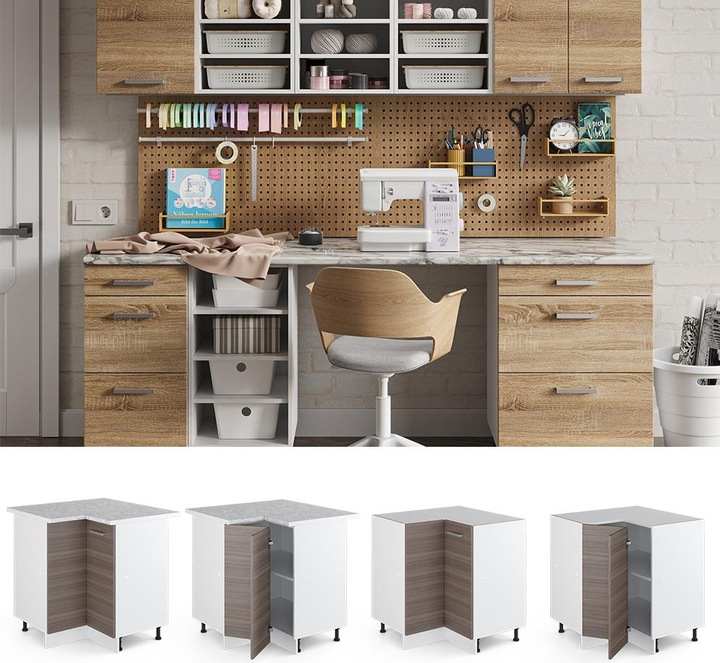 Produktbild Vicco Eckschrank für Haushaltsgegenstände R-Line (75.5 x 46 x 81.5 cm)