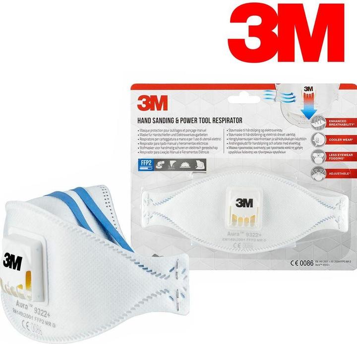 Produktbild 3M Atemschutzmaske Aura 9322+C2 (FFP2, 2x)