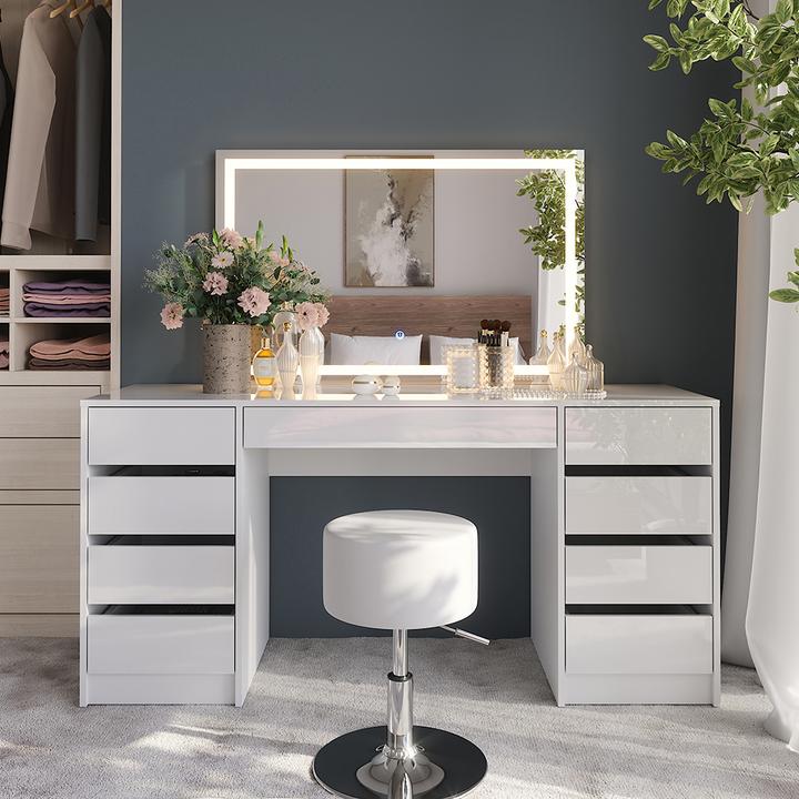 Image du produit Vicco Sherry avec miroir LED et tabouret (158.20 x 50.10 x 76 cm)