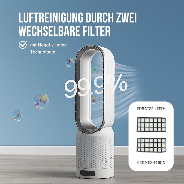 Produktbild Hermex Rotierender Turmventilator Tischventilator Standventilator Ventilator (55 dB)