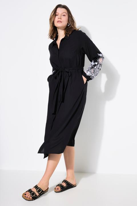 Produktbild Studio Untold Hemdblusen-Midikleid, A-Linie, bestickte Puffärmel (50, 52)