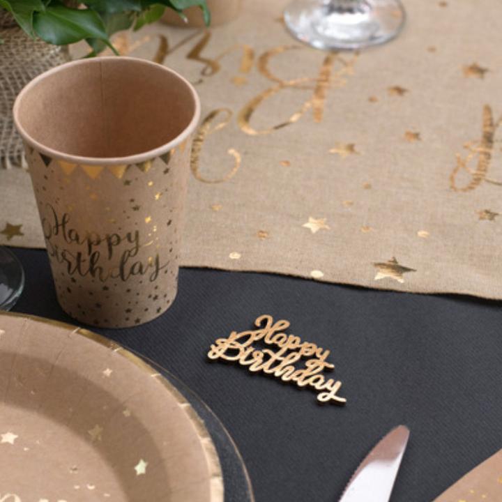 Produktbild Santex Streudeko aus Holz - Happy Birthday Gold
