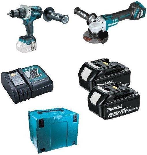 Makita tool set 18V DLX2255TJ (DGA513 + DDF481) 2x5.0Ah + B-51655 + B-45288 + B-45185