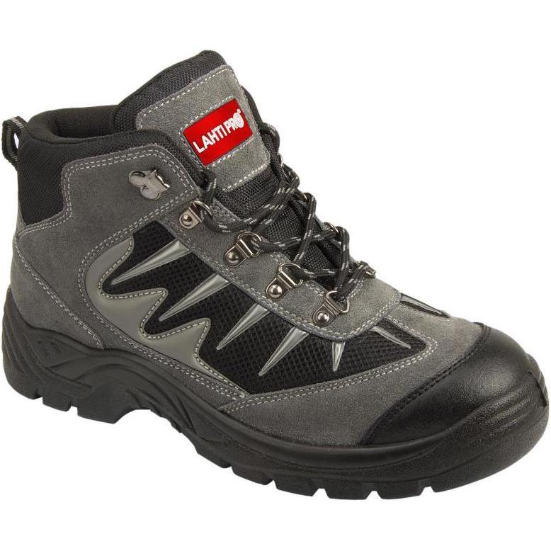 Lahti Pro, Sicherheitsschuhe, Suede / knitted shoes. gray black, s1p sra, "39", ce, lahti (S1P, 39)