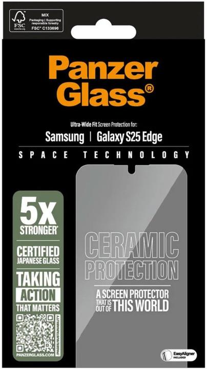 Image du produit PanzerGlass Ceramic Displayschutz Samsung Galaxy PS | Ultra-Wide Fit (1 pcs, Samsung Galaxy S25 Edge)