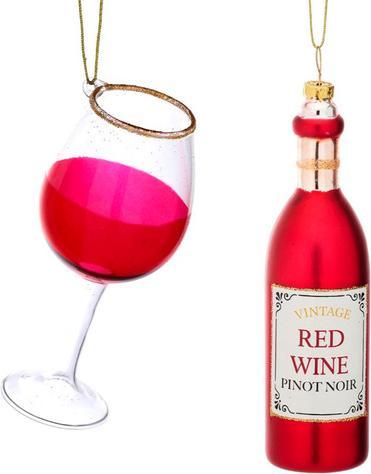 Sass & Belle Set di gingilli natalizi vino rosso, 2 pezzi. (2 -parte)
